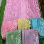 Designer Chocolate Silk Saree with Thread & Swarovski Detailing