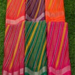 Bandhani Print Dolla Silk Saree with Golden Zari & Sequin Border