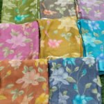 Dull Moss Satin Patta Print Sarees – Wholesale Range