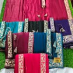 Designer Satin Chiffon Saree With Sequins And Belt