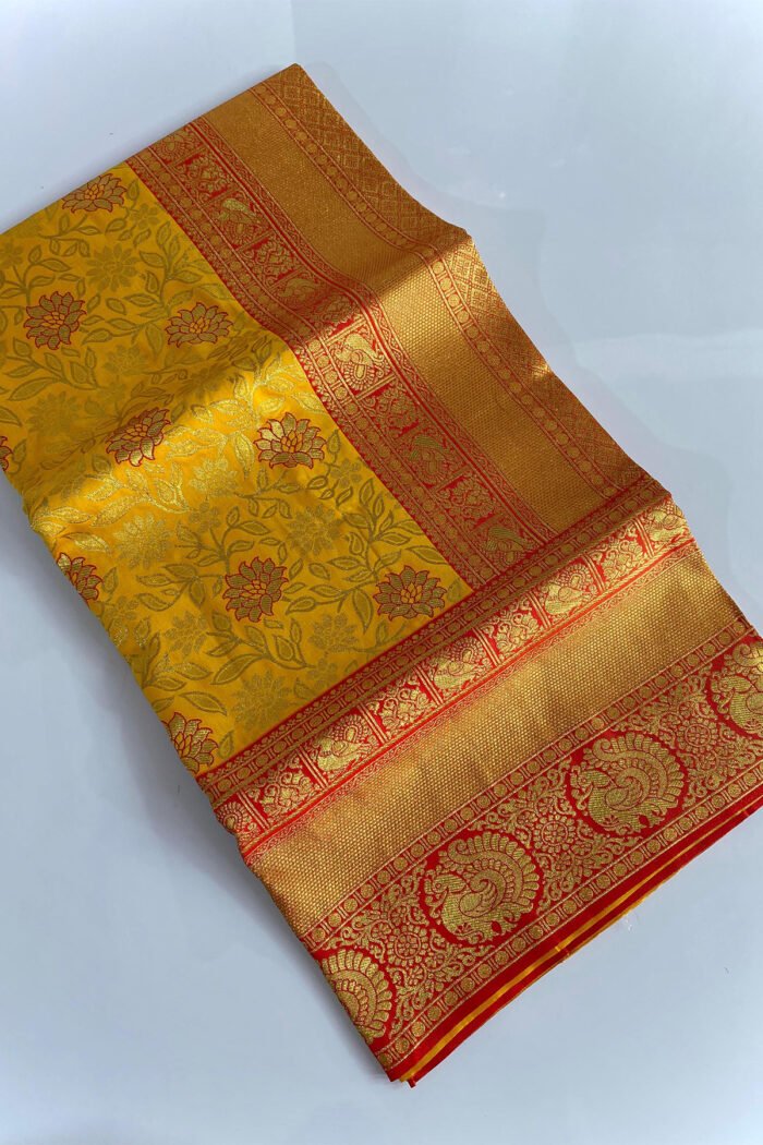 Pure Soft Silk Saree With Jaal Design Collection - Image 6