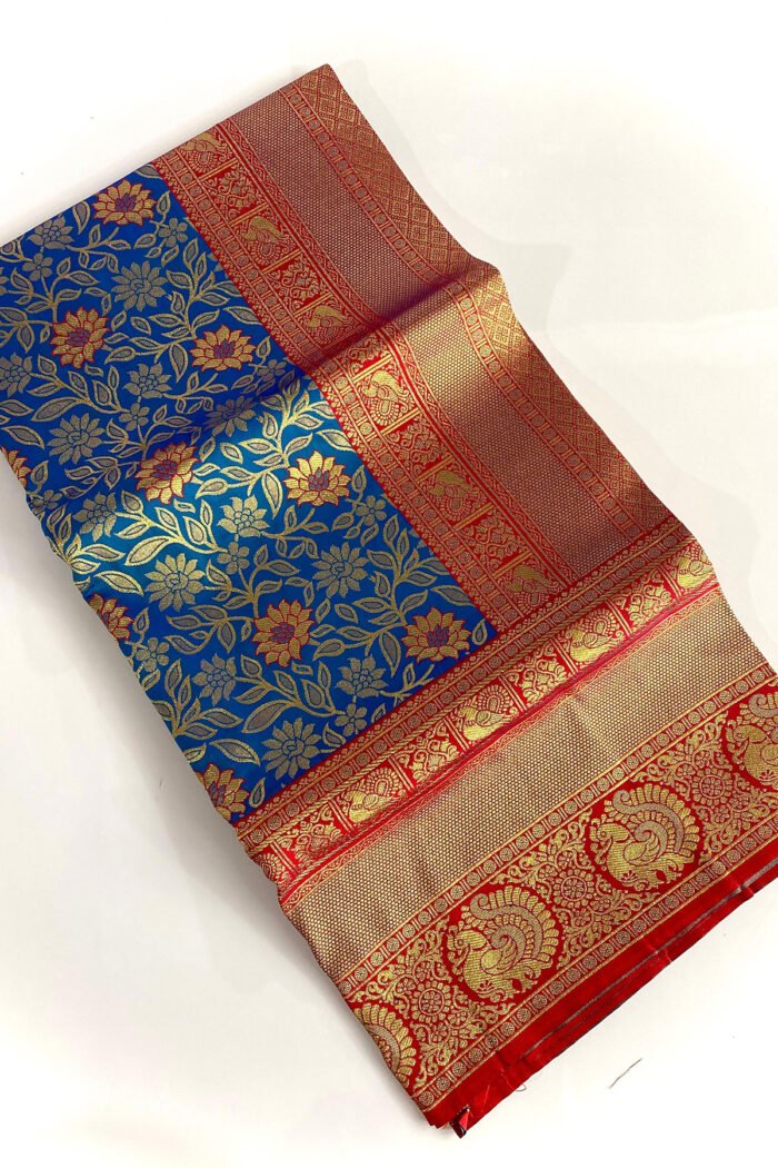 Pure Soft Silk Saree With Jaal Design Collection - Image 12