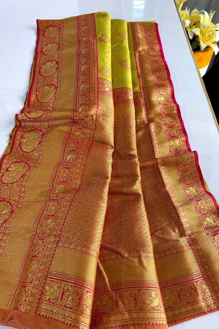 Pure Soft Silk Saree With Jaal Design Collection - Image 10