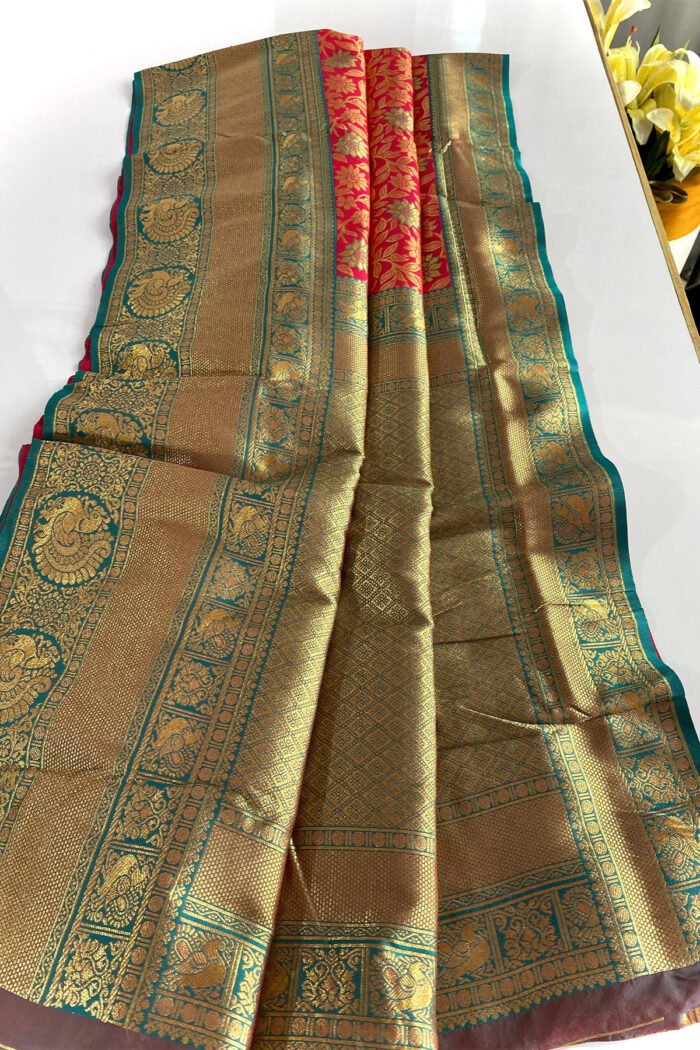 Pure Soft Silk Saree With Jaal Design Collection - Image 4