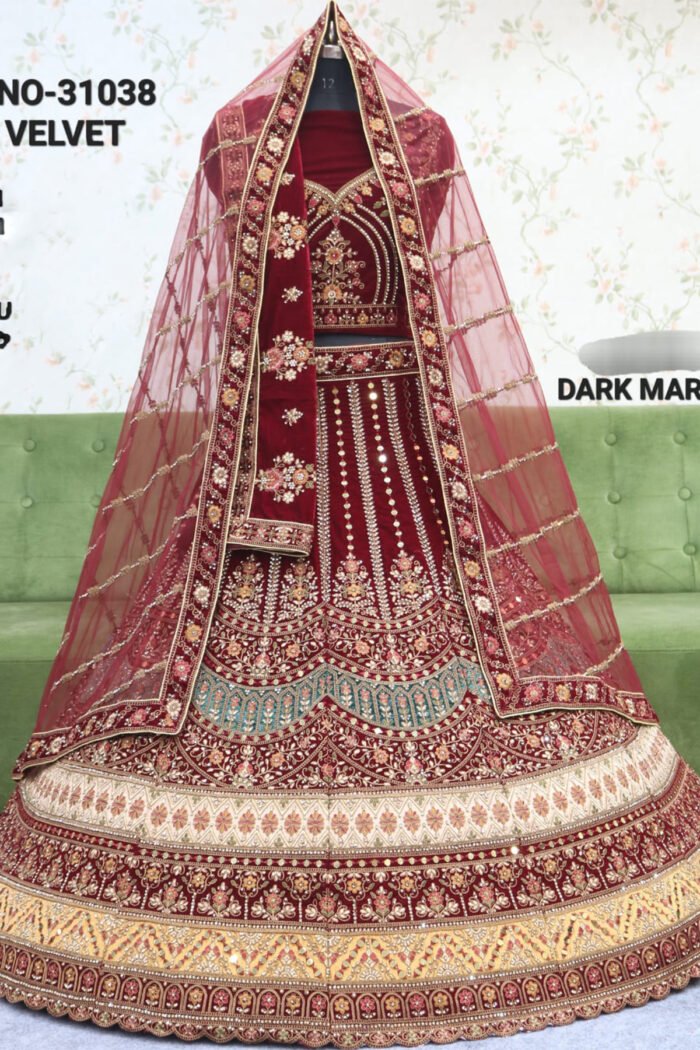 Red Velvet 12 Kali Bridal Heavy Lehenga Collection - Image 2