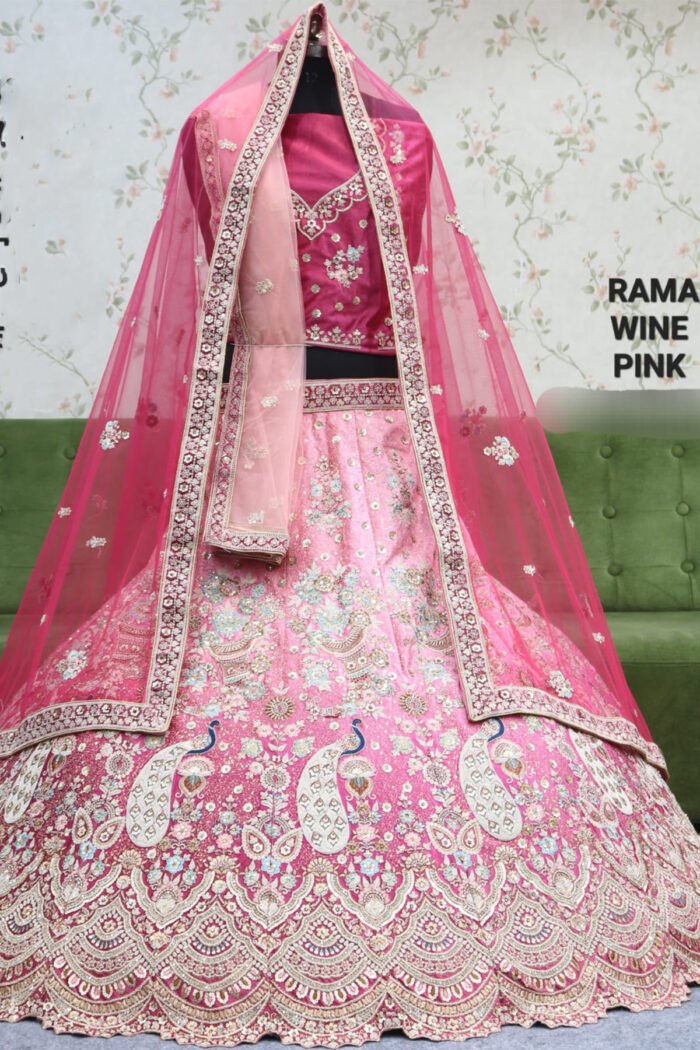 Velvet Double Dupatta Heavy Work Lehenga Collection - Image 2