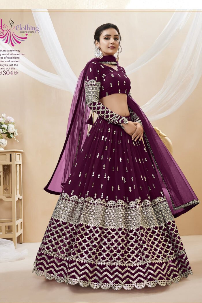 Zeel Lehenga Georgette Sequins Embroidery Work - Image 9