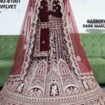 Dark Maroon Velvet 12 Kali Bridal Heavy Lehenga Collection