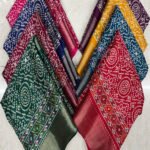 Dumpy Silk Bandhani Printed Saree With Zari Border