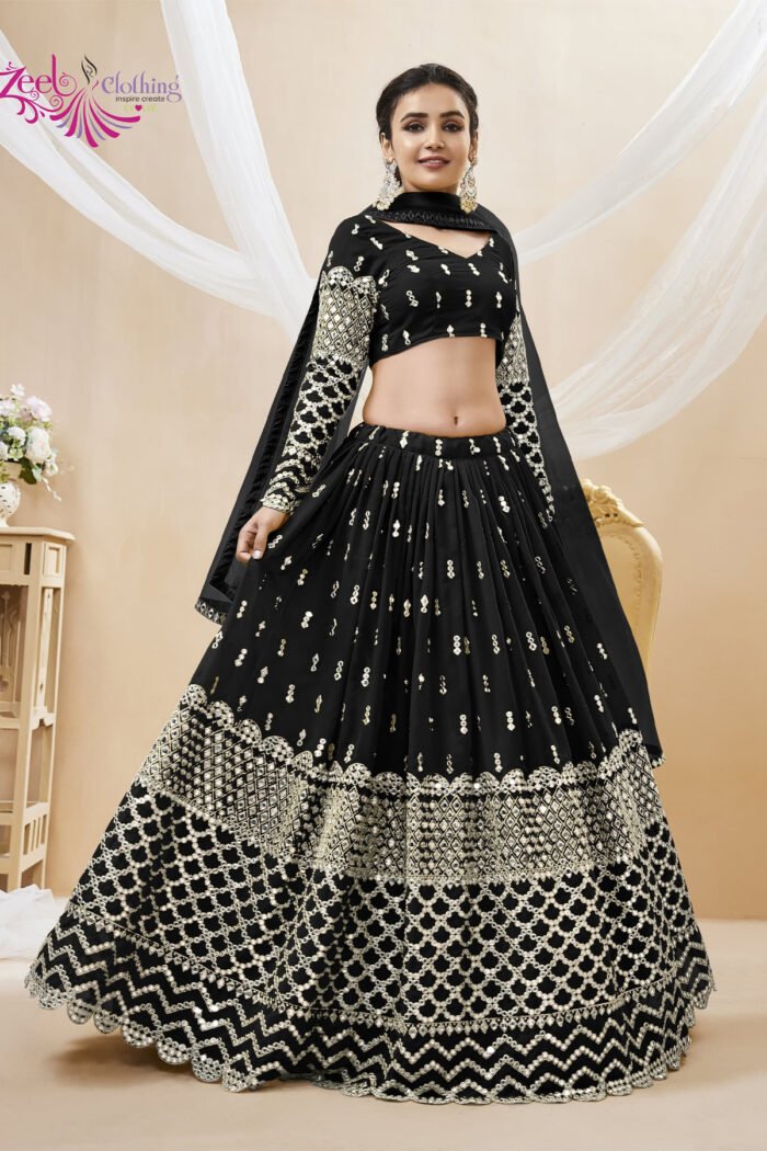 Zeel Lehenga Georgette Sequins Embroidery Work - Image 8