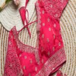 Designer Blouse With Golden Embroidery Work