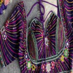 Traditional Gamthi Embroider Real Mirror Hand Stitched Blouse