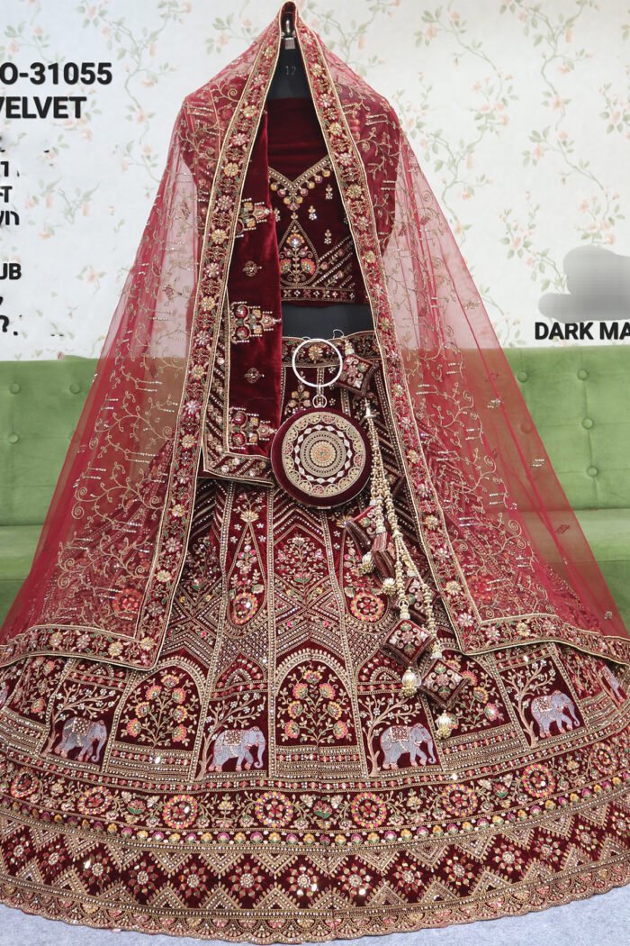 Velvet 12 Kali Bridel Heavy Lehenga Set Collection - Image 4