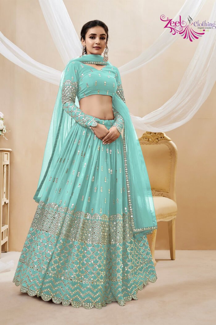 Zeel Lehenga Georgette Sequins Embroidery Work - Image 4