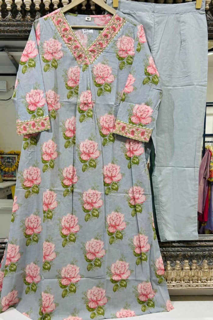 Printed Japipuri Cotton Kurti Set Collection - Image 3