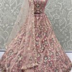 Net Embroidery Flower Pattern Work Lehenga Choli