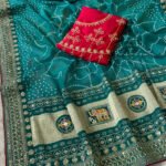 60 Gram Georgette Bandhani With Coding Sequence Saree