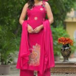 Pure Cotton Suit With Fine Thread Embroidery Work