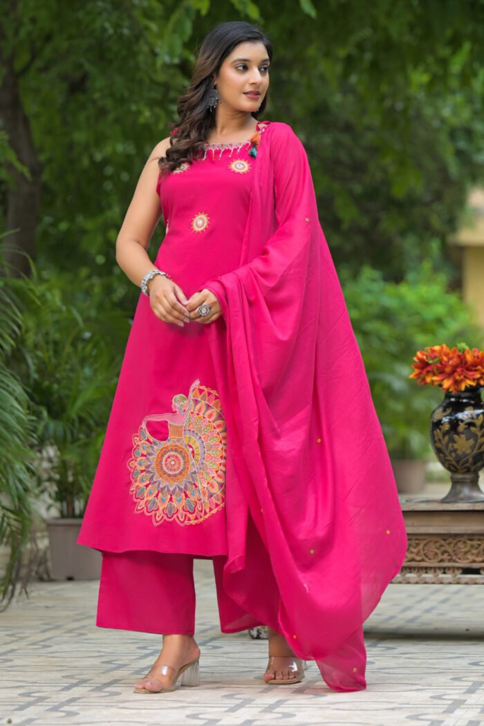 Pure Cotton Suit With Fine Thread Embroidery Work - Image 2