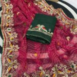 Bandhani Printed Saree With Embroidery Work