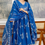 Cotton 60-60 Anarkali Printed Suit Set