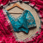 Space Silk Saree With Embroidery Contrast Blouse Wholsale Saree