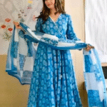 Anarkali Suit With Pant Dupatta Cotton Malmal Wholesale Kurti Set