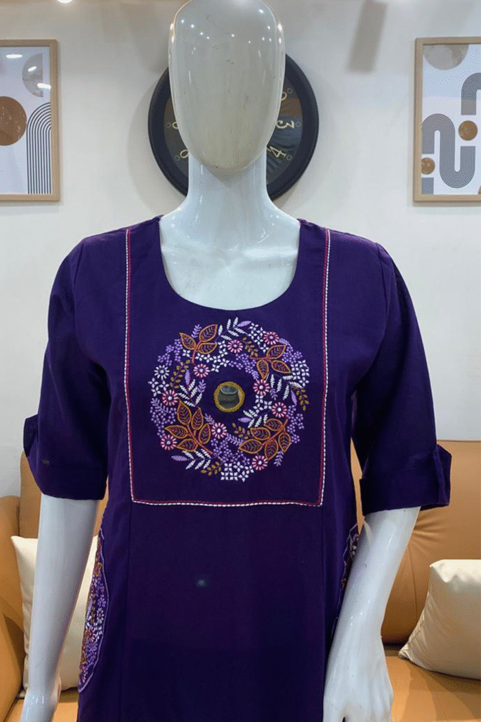 Pure Jaipur Flex Cotton Fabric Aline Kurti With Plazzo Wholesale Set - Image 2