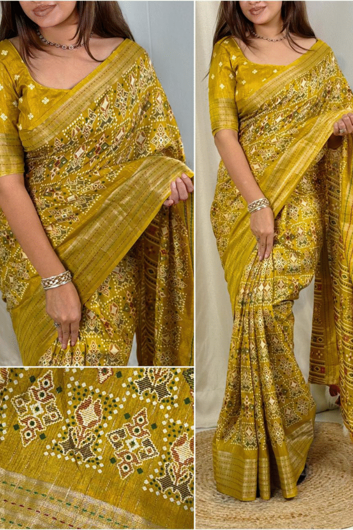 Maheshwari Cotton With Ricco Zari & Print Work Wholesale Saree - Image 2