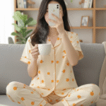 Korean Cotton Printed Brush Night Suits Wholesale