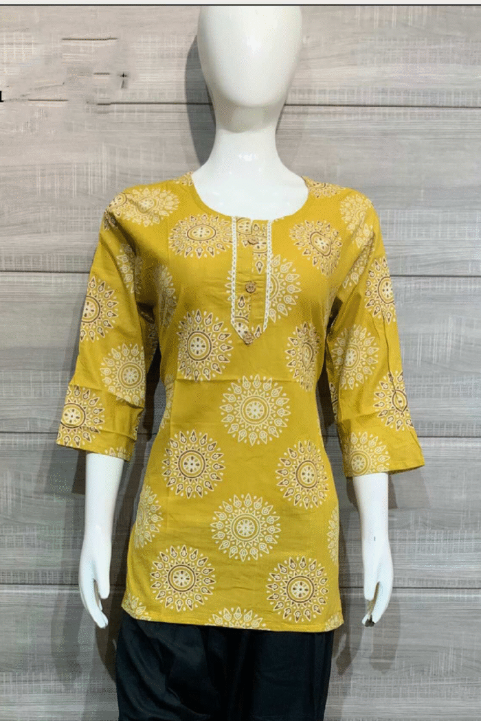 Jaipuri Cotton Short Kurti Printed Set - Image 12