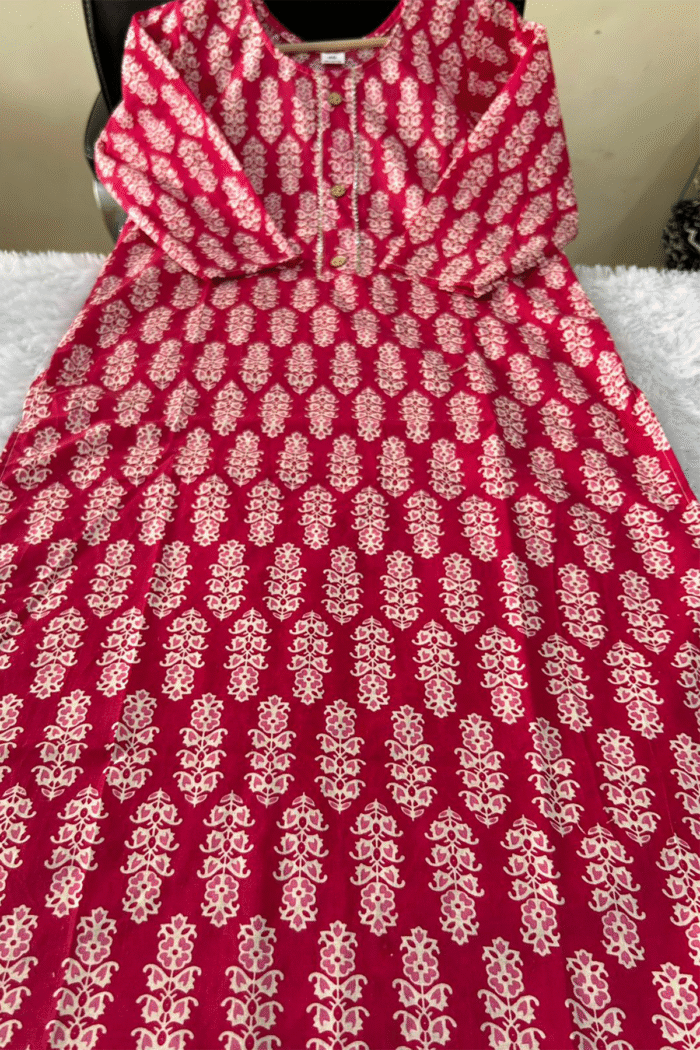 Daily Wear Long Cotton Kurti With Print Work Collection - Image 14