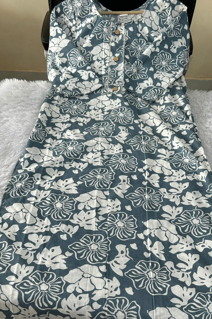 Daily Wear Long Cotton Kurti With Print Work Collection - Image 12