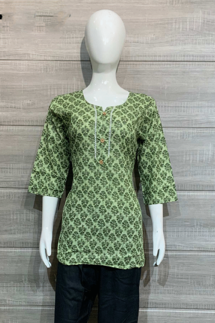 Jaipuri Cotton Short Kurti Printed Set - Image 16