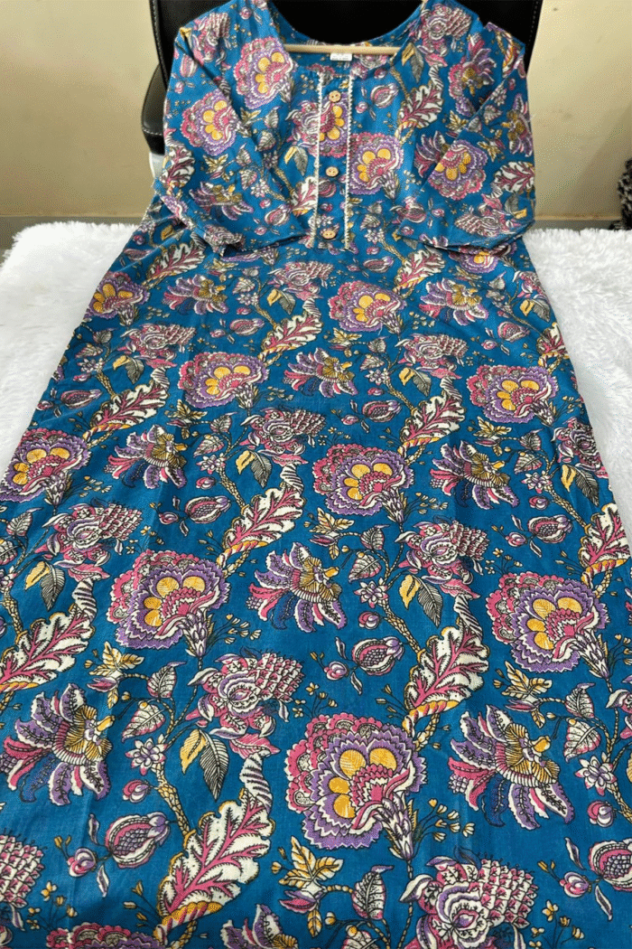 Daily Wear Long Cotton Kurti With Print Work Collection - Image 10