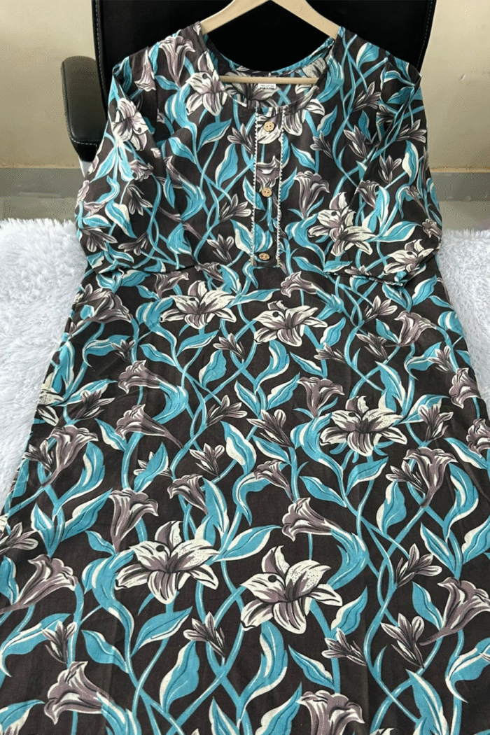 Daily Wear Long Cotton Kurti With Print Work Collection - Image 8