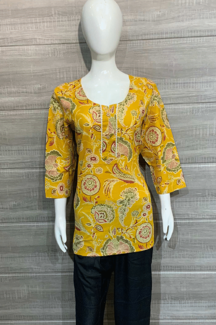Jaipuri Cotton Short Kurti Printed Set - Image 19