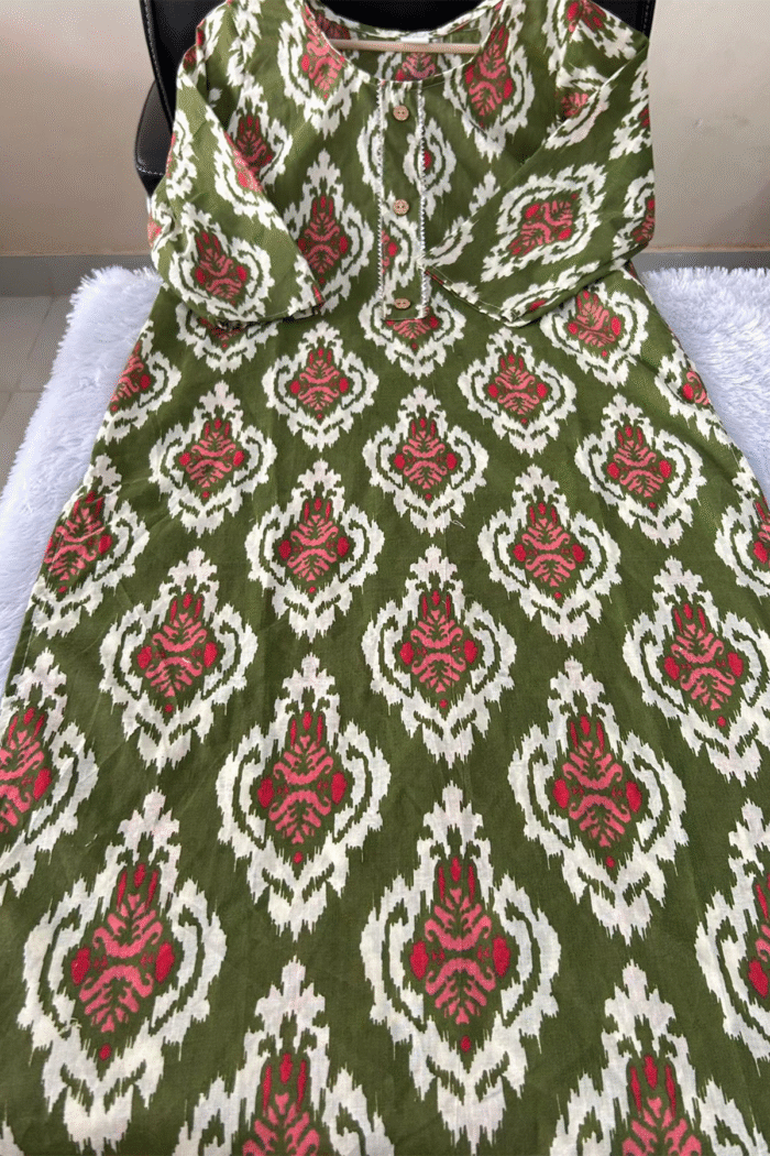 Daily Wear Long Cotton Kurti With Print Work Collection - Image 24