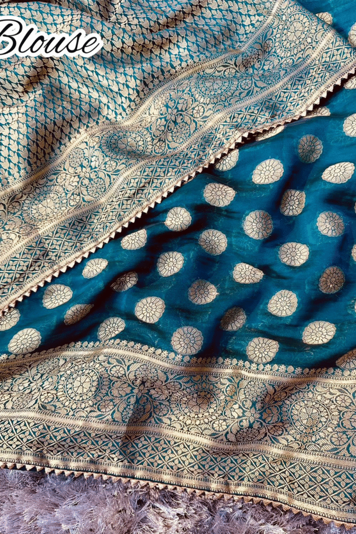 Viscose Georgette Woven Work Saree Collection - Image 2