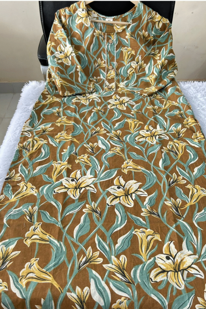 Daily Wear Long Cotton Kurti With Print Work Collection - Image 6