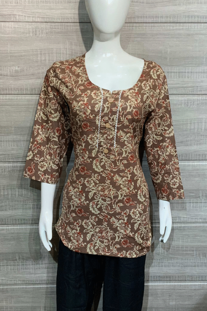 Jaipuri Cotton Short Kurti Printed Set - Image 21