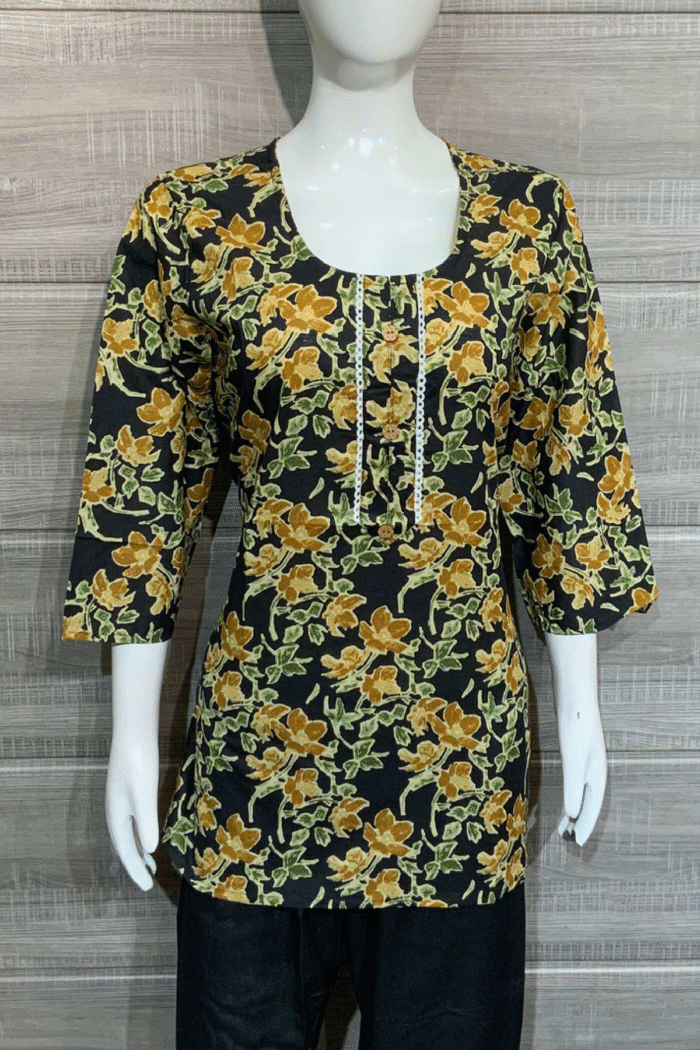 Jaipuri Cotton Short Kurti Printed Set - Image 22