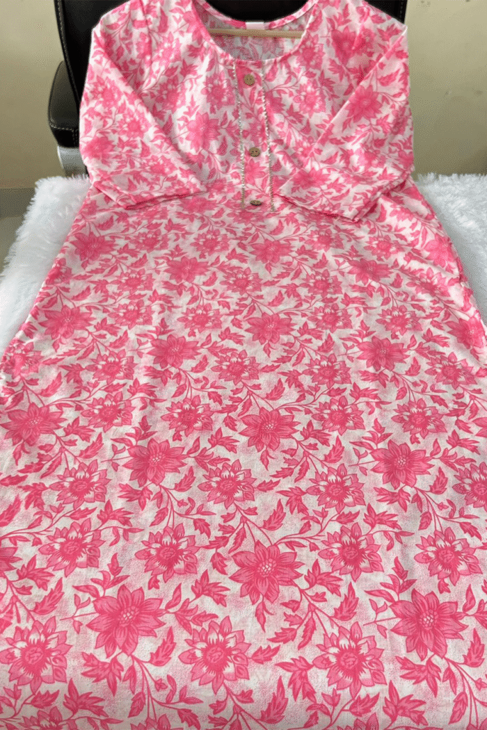 Daily Wear Long Cotton Kurti With Print Work Collection - Image 4