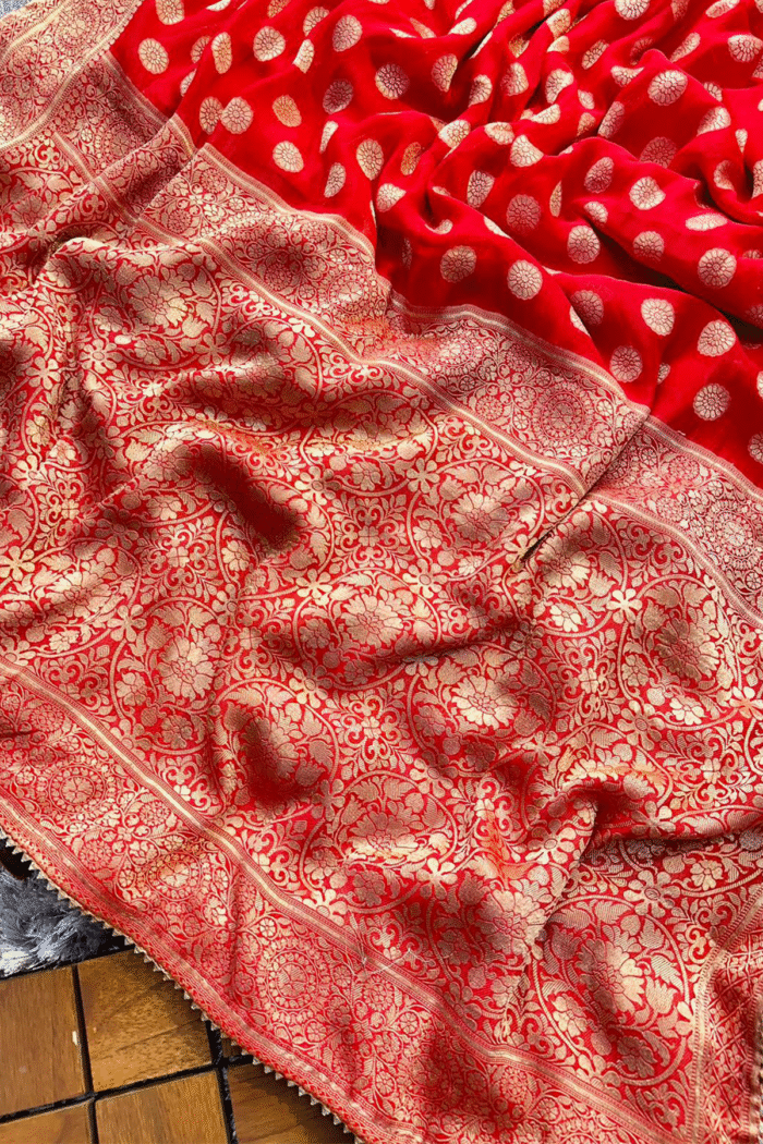 Viscose Georgette Woven Work Saree Collection - Image 3