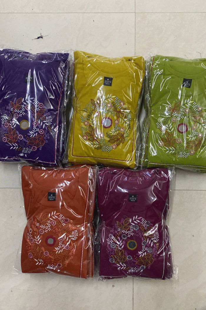 Pure Jaipur Flex Cotton Fabric Aline Kurti With Plazzo Wholesale Set - Image 3