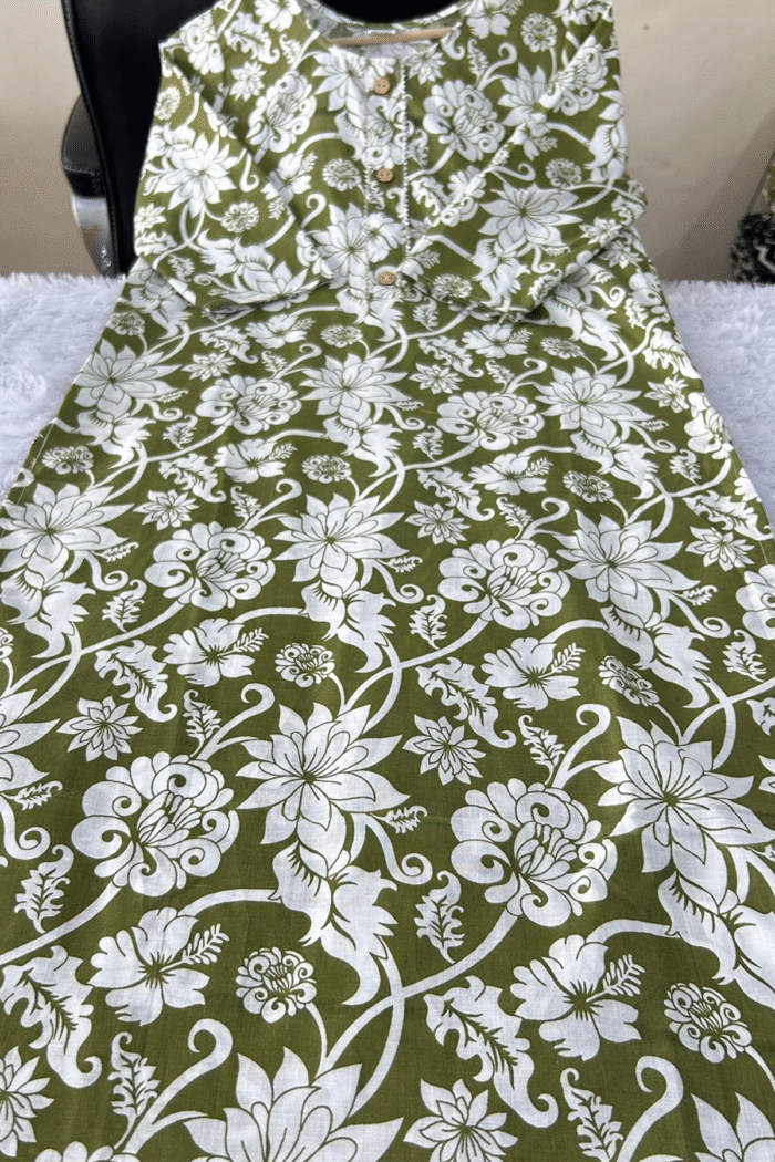 Daily Wear Long Cotton Kurti With Print Work Collection - Image 22