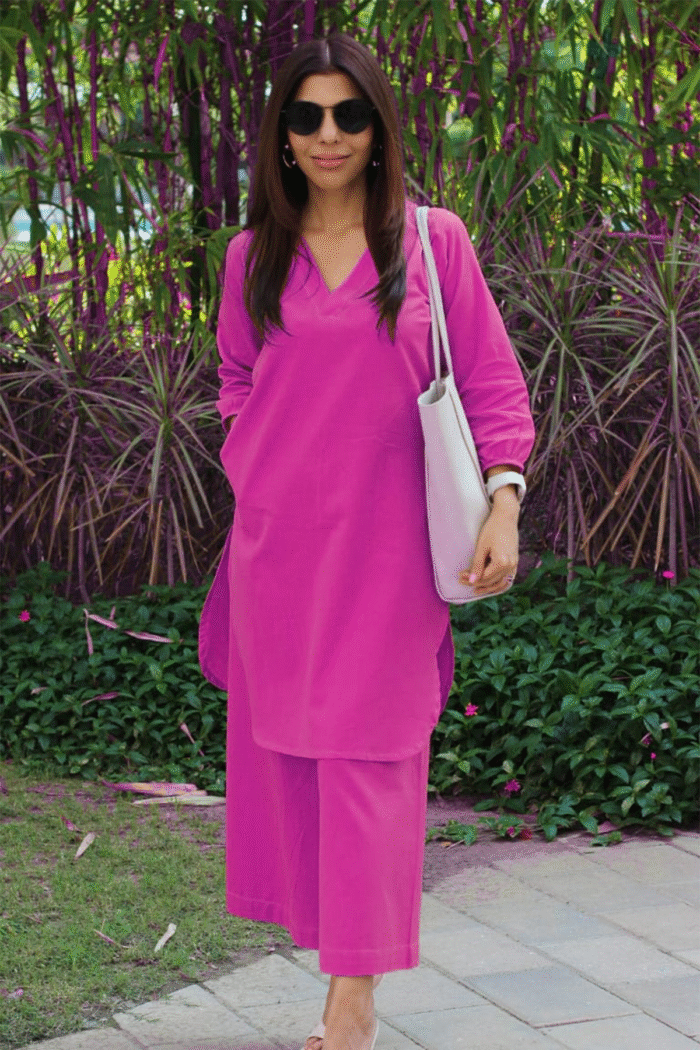 Cotton Slub Solid Kurta Cord Set Collection - Image 4