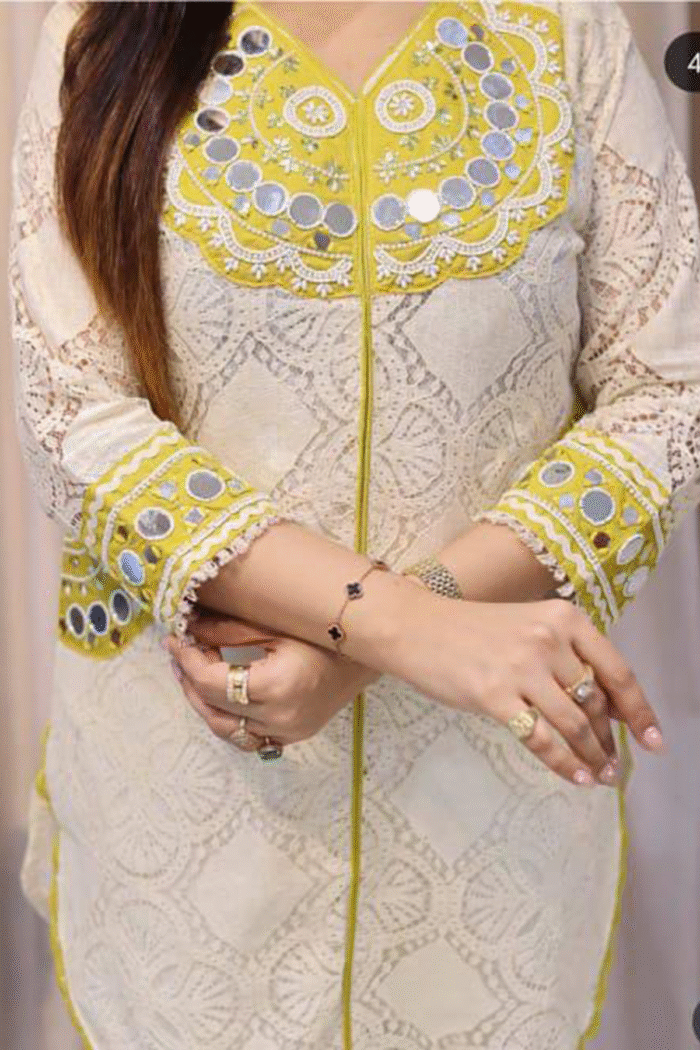 Cotton Shiffle Cord Set With Beautiful Embroidery Set - Image 4