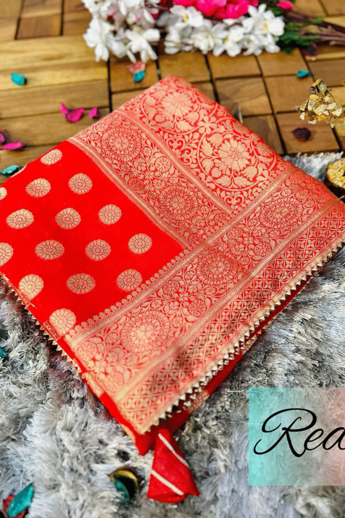 Viscose Georgette Woven Work Saree Collection - Image 5