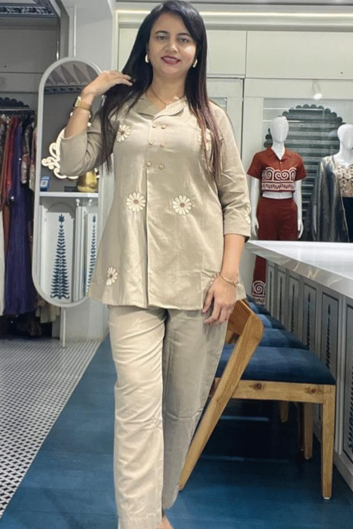 Cotton Slub Cord Set Printed Work Wholesale Collection - Image 5